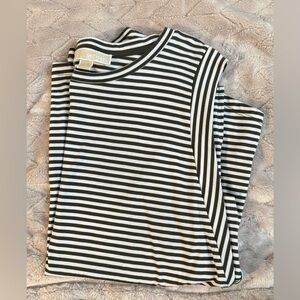 Michael Kors Green and White Striped Women's Top